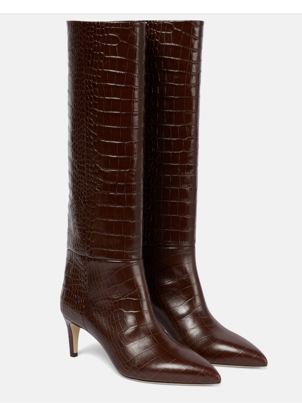 Paris Texas Croc-effect knee high boots